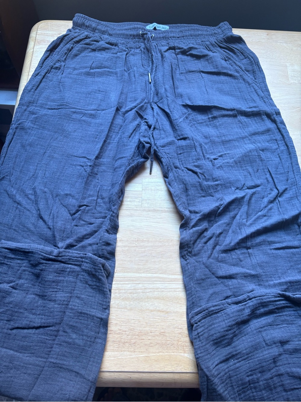 Calvin Klein Jeans Women's Navy Blue Relaxed Drawstring Trousers